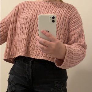 Crop forever 21 peach sweater
